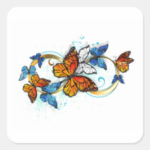 Infinity of Monarch Butterflies Square Sticker