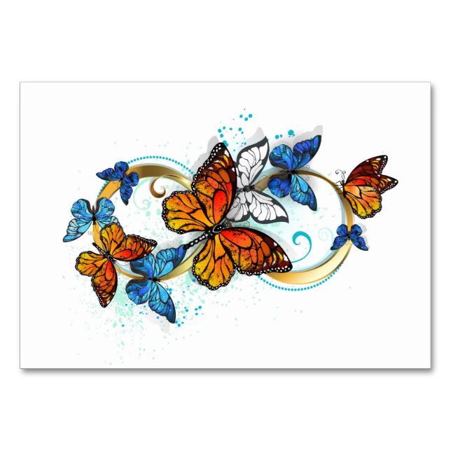 Infinity of Monarch Butterflies Table Number (Front)