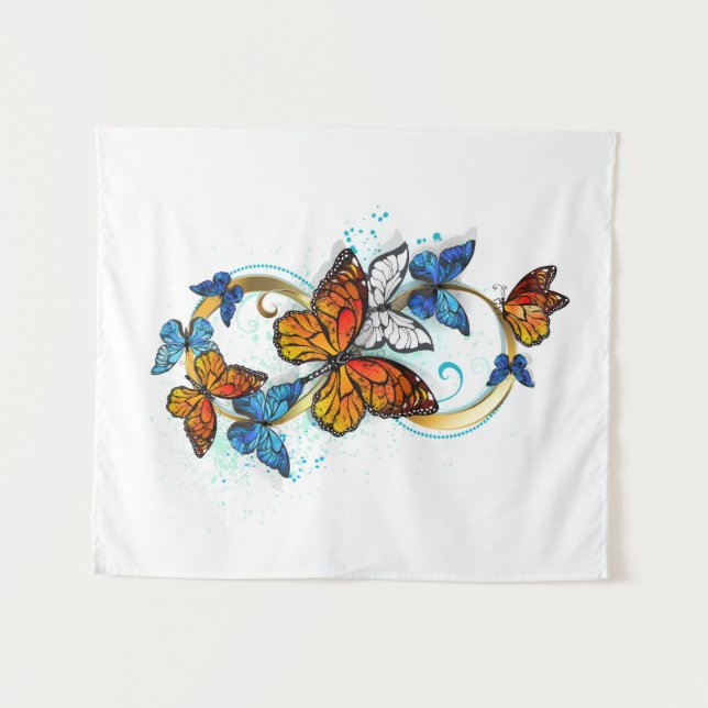 Infinity of Monarch Butterflies Tapestry (Front (Horizontal))