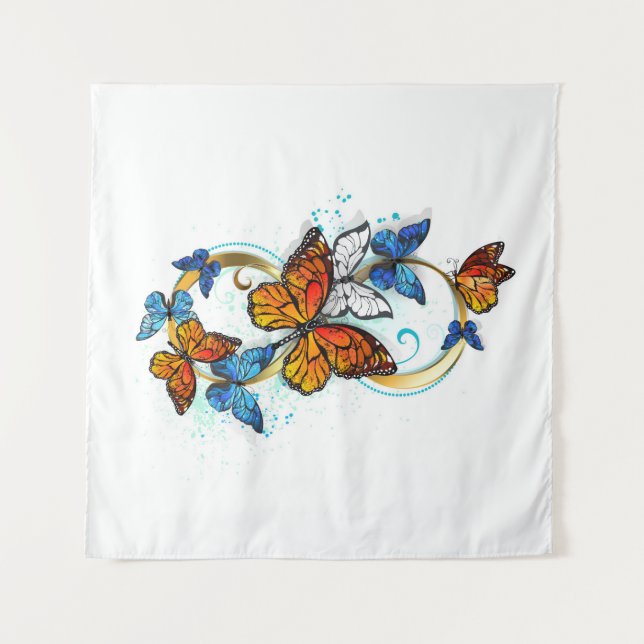 Infinity of Monarch Butterflies Tapestry (Front (Horizontal))