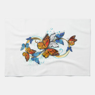 Infinity of Monarch Butterflies Tea Towel