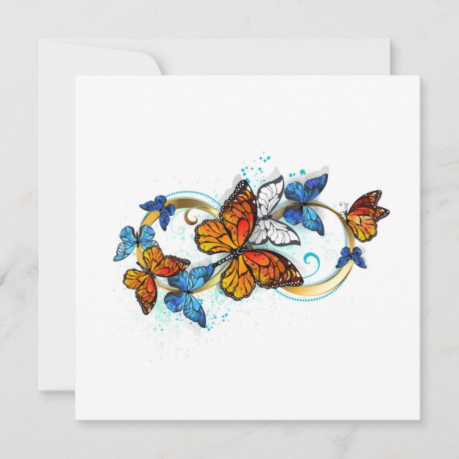 Infinity of Monarch Butterflies Thank You Card (Front)