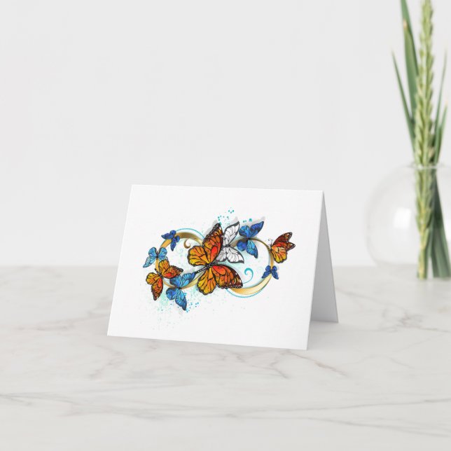 Infinity of Monarch Butterflies Thank You Card (Front)