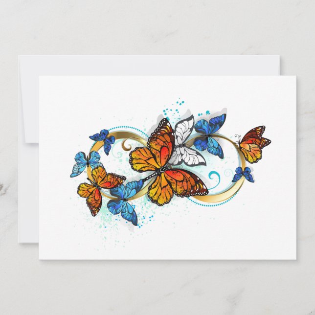 Infinity of Monarch Butterflies Thank You Card (Front)