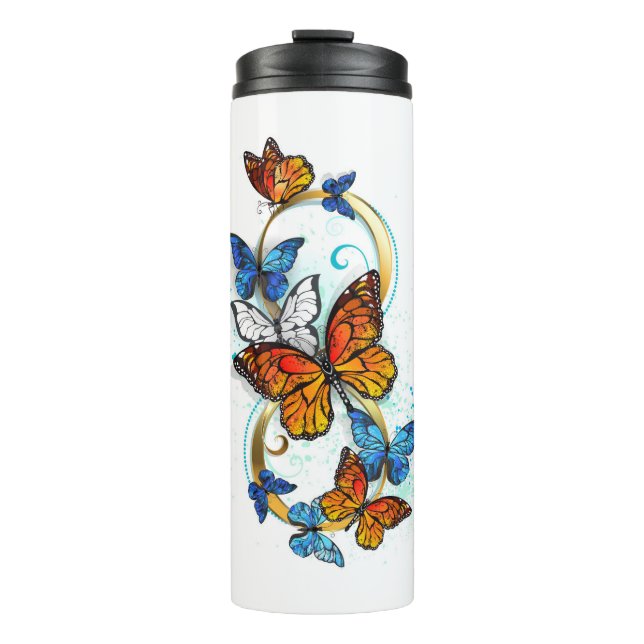 Infinity of Monarch Butterflies Thermal Tumbler (Front)