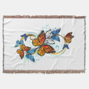 Infinity of Monarch Butterflies Throw Blanket