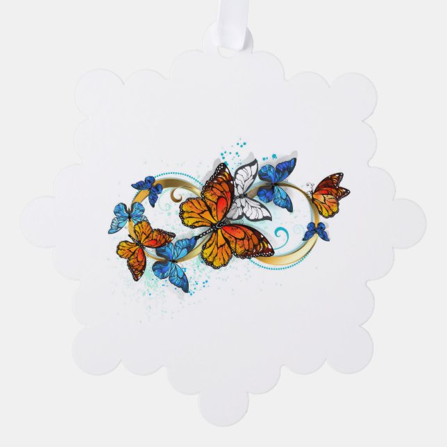 Infinity of Monarch Butterflies Tree Decoration Card (Front)