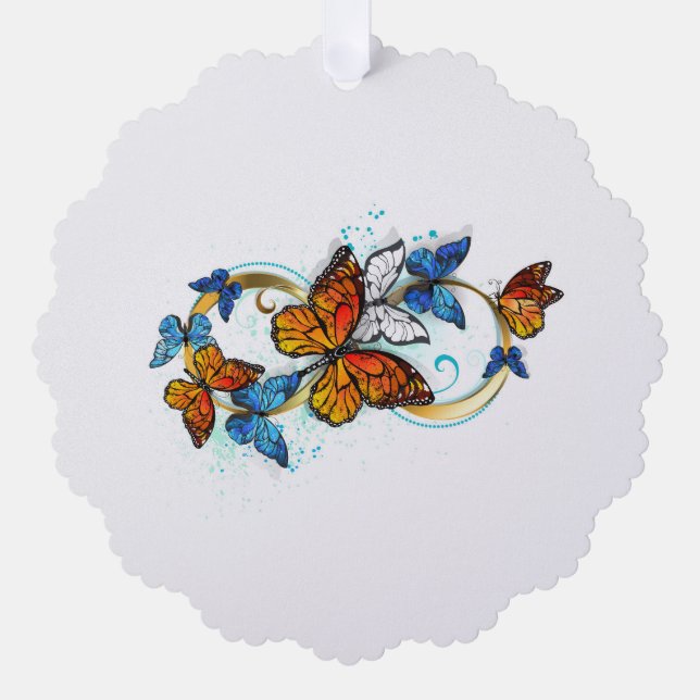 Infinity of Monarch Butterflies Tree Decoration Card (Front)