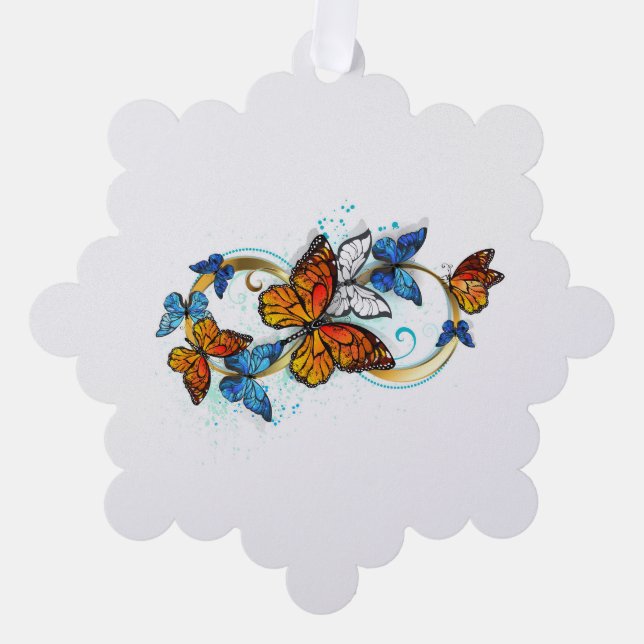 Infinity of Monarch Butterflies Tree Decoration Card (Front)
