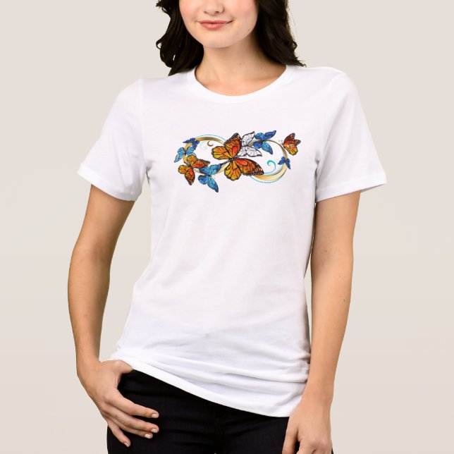 Infinity of Monarch Butterflies Tri-Blend Shirt (Front)