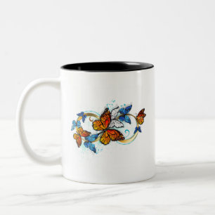 Infinity of Monarch Butterflies Two-Tone Coffee Mug