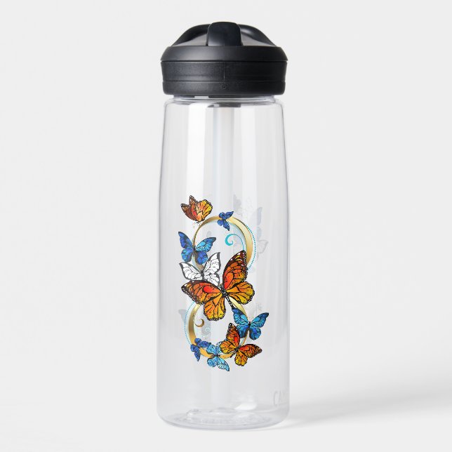 Infinity of Monarch Butterflies Water Bottle (Front)