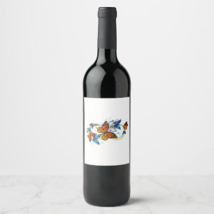 Infinity of Monarch Butterflies Wine Label