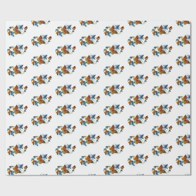 Infinity of Monarch Butterflies Wrapping Paper (Flat)