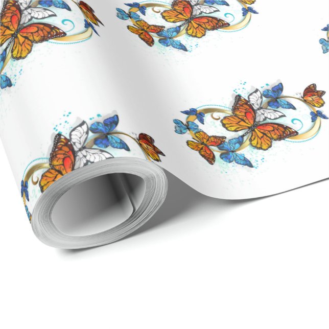 Infinity of Monarch Butterflies Wrapping Paper (Roll Corner)