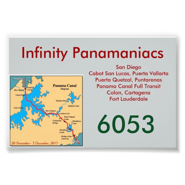 Infinity Panamaniacs Door Card Photo Print (Front)
