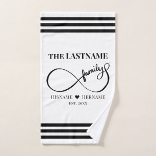 Infinity Personalised Family Name and Est. Date Hand Towel