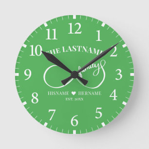 Infinity Personalised Family Name and Est. Date Round Clock