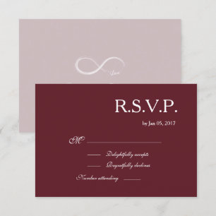 Infinity Sign Burgundy Blush Elegant Wedding RSVP Invitation