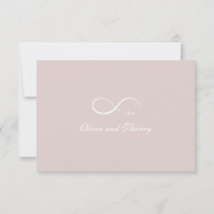 Infinity sign chic light blush white wedding RSVP Invitation