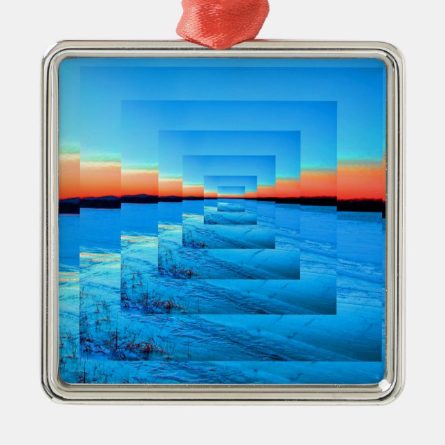 Infinity Snow Metal Ornament (Front)