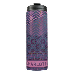 Infinity Star Artsy Navy and Pink Customisable Thermal Tumbler
