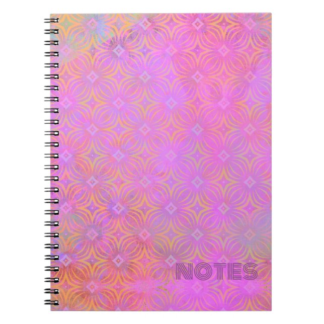 Infinity Star Mixed Media Hot Pink Spiral Notebook (Front)