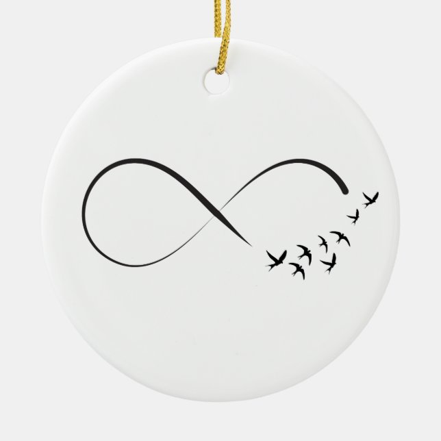 Infinity swallow symbol ceramic tree decoration (Front)