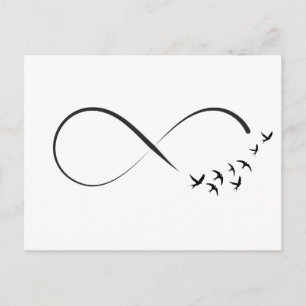 Infinity swallow symbol postcard