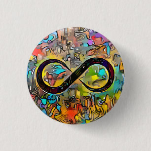 Infinity Symbol    Autism Awareness Neurodiversity 3 Cm Round Badge