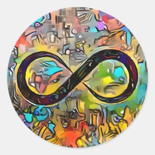 Infinity Symbol    Autism Awareness Neurodiversity Classic Round Sticker