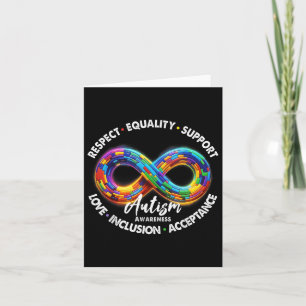 Infinity Symbol Autism Awareness Respect Equality  Card
