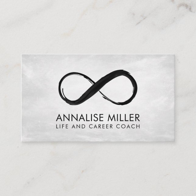 Infinity Symbol - Black and White Paint strokes  Business Card (Front)