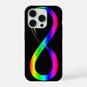 Infinity Symbol Lgbt Gay Pride Rainbow Black iPhone 15 Pro Case