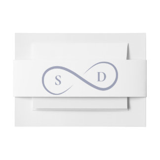 Infinity Symbol Minimalist Powder Blue Wedding Invitation Belly Band