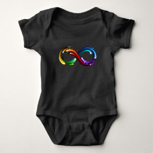 Infinity symbol of rainbow comets baby bodysuit