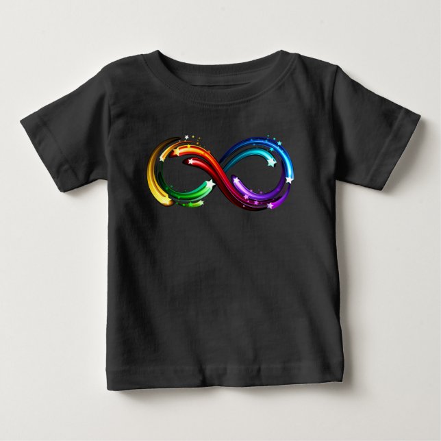 Infinity symbol of rainbow comets baby T-Shirt (Front)