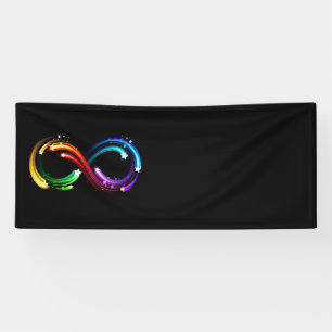 Infinity symbol of rainbow comets banner