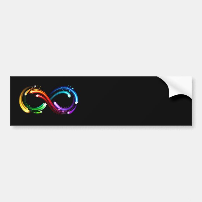 Infinity symbol of rainbow comets bumper sticker (Front)