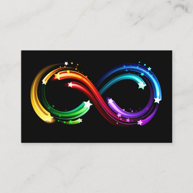 Infinity symbol of rainbow comets business card (Front)