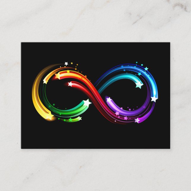 Infinity symbol of rainbow comets calling card (Front)