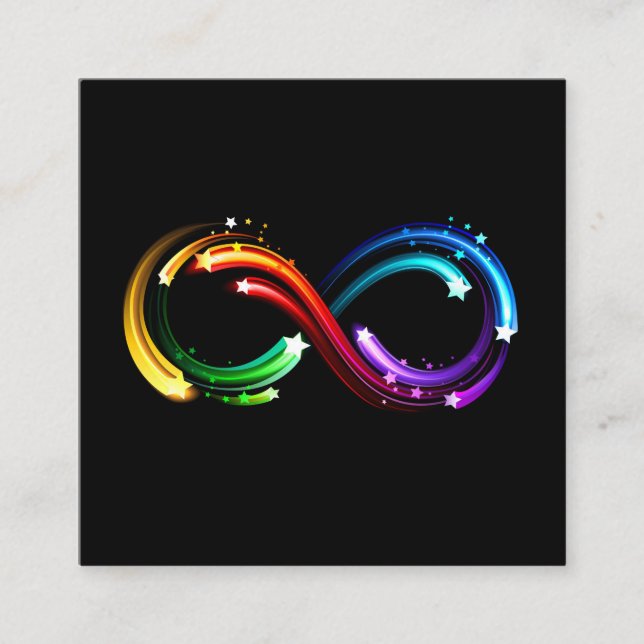 Infinity symbol of rainbow comets calling card (Front)