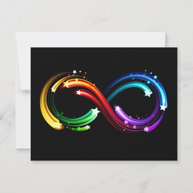 Infinity symbol of rainbow comets card (Front)