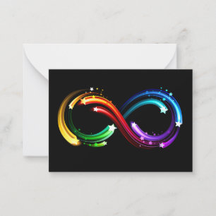 Infinity symbol of rainbow comets card