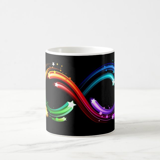 Infinity symbol of rainbow comets coffee mug (Center)