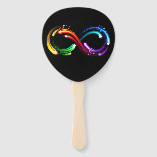 Infinity symbol of rainbow comets hand fan