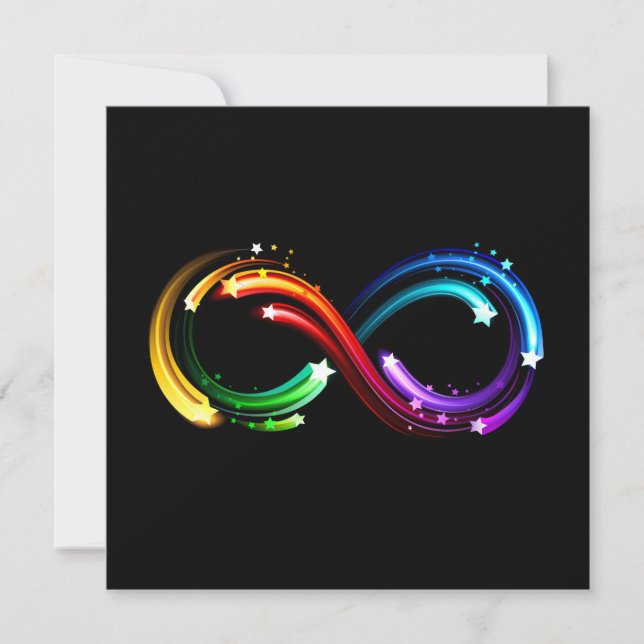 Infinity symbol of rainbow comets holiday card (Front)