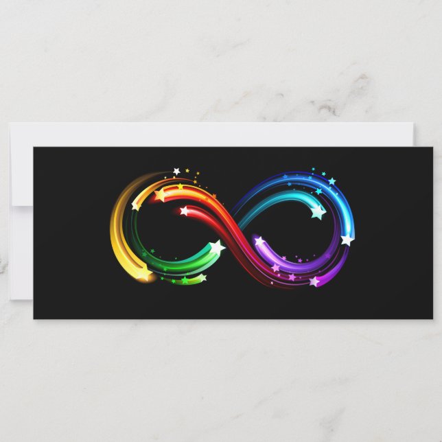 Infinity symbol of rainbow comets invitation (Front)