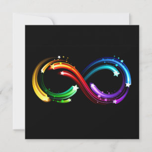 Infinity symbol of rainbow comets invitation