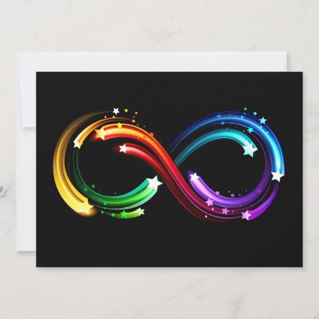 Infinity symbol of rainbow comets invitation (Front)